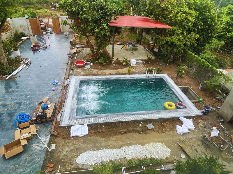 Bể bơi gia đình anh Sơn - Bắc Giang