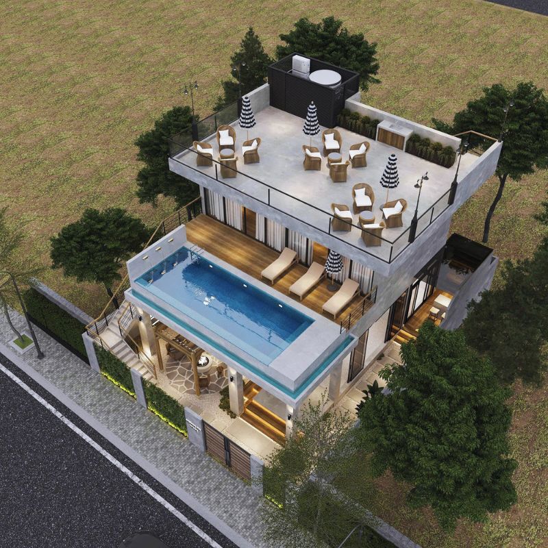 phối cảnh 3d bể bơi kinh doanh tại phú thọ