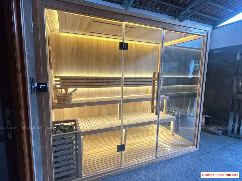 Phòng xông hơi gỗ thông hemlock tại hưng yên