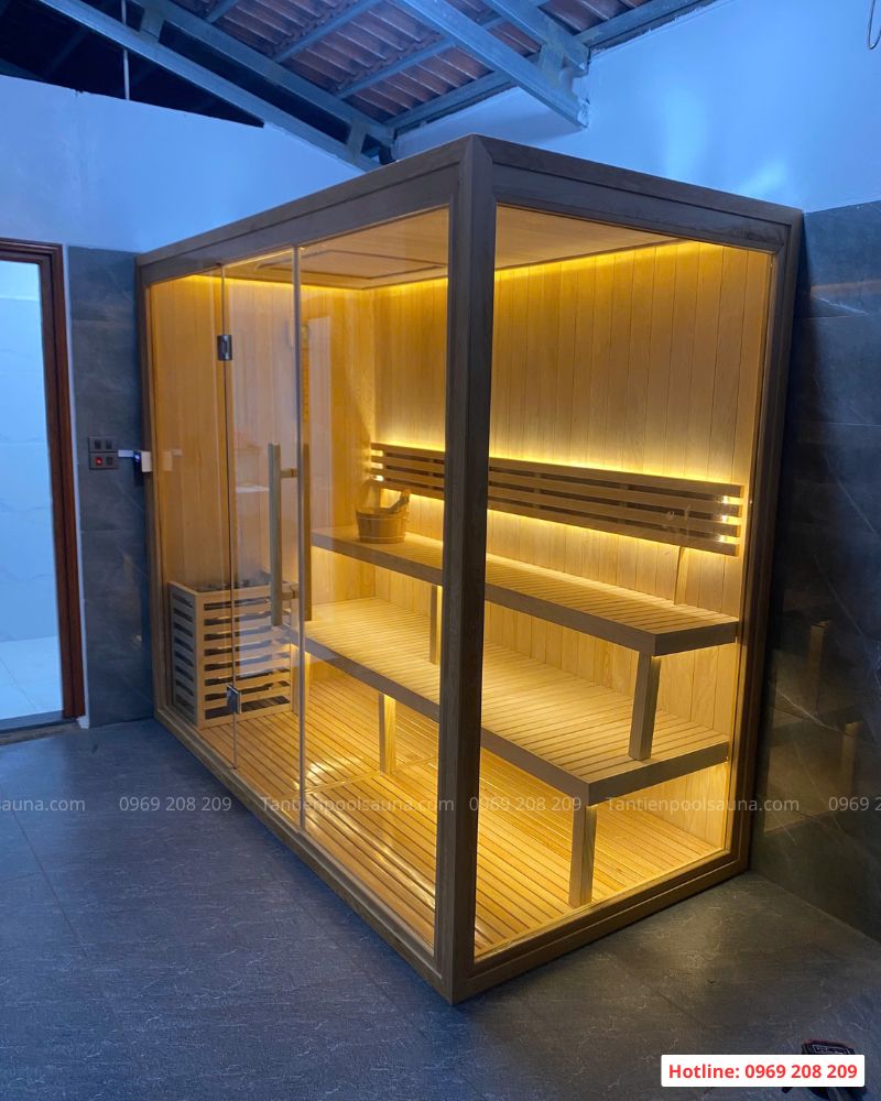 Phòng xông hơi khô gỗ thông hemlock Hưng Yên