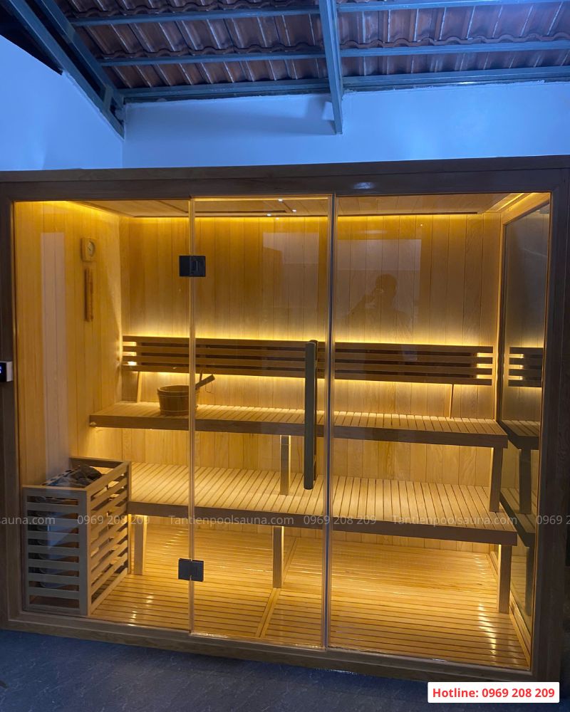 Phòng xông hơi gỗ thông Hemlock Hưng Yên