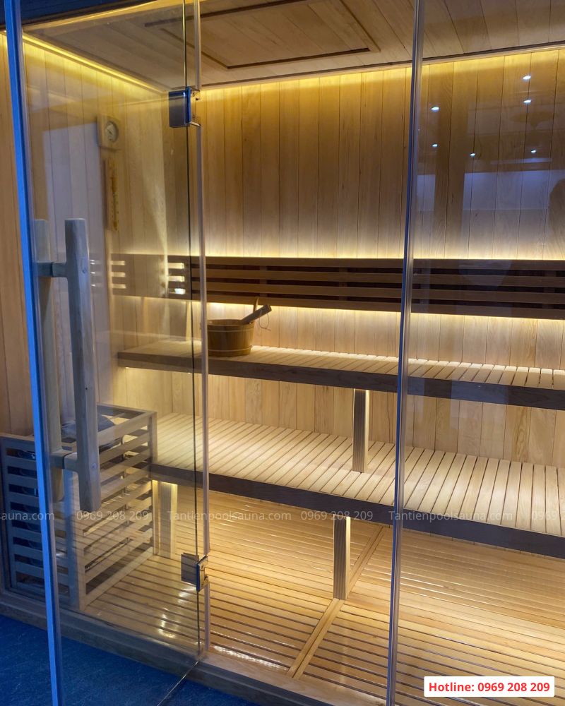 Phòng xông hơi gỗ thông hemlock tại Hưng Yên