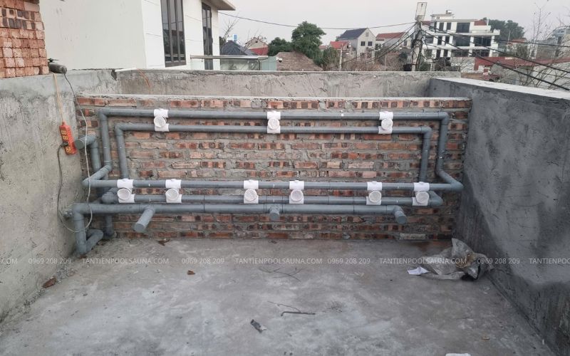 Thi công hệ thống sục massage với 3 vị trí ngồi