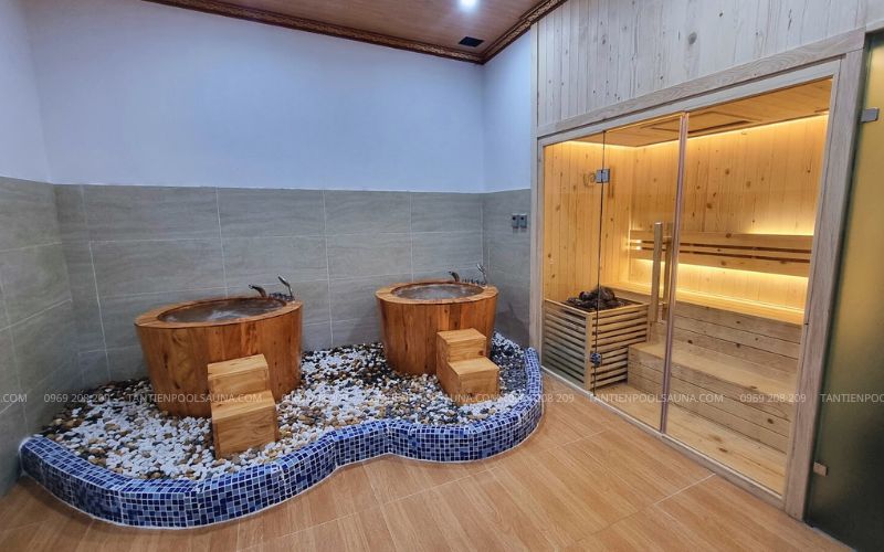 Bồn sục gỗ thông tròn 2 lớp 