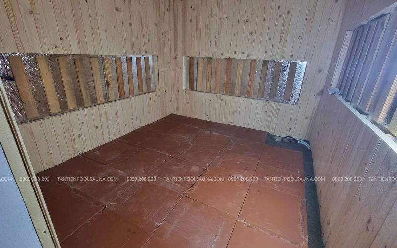 Thi công hoàn thiện phòng đá muối trải sàn