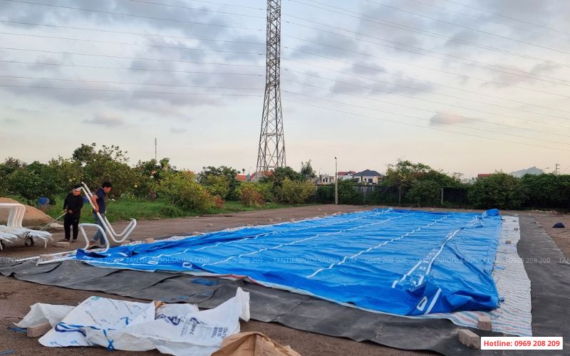 Lắp đặt bể bơi bạt trường học Đông Triều, Quảng Ninh