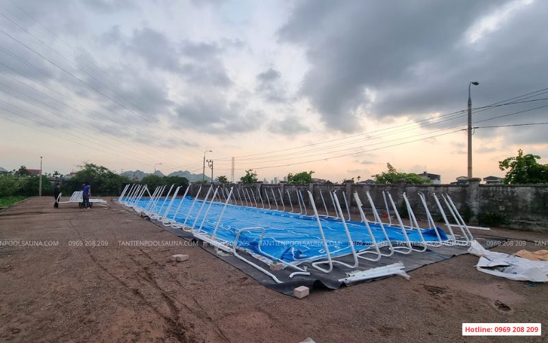 Lắp đặt bể bơi bạt trường học Đông Triều, Quảng Ninh