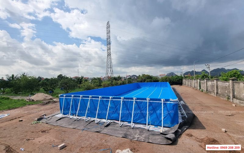 Lắp đặt bể bơi bạt trường học Đông Triều, Quảng Ninh