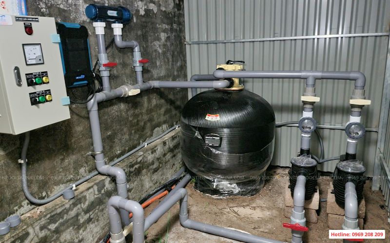 Phòng máy vận hành bể bơi 