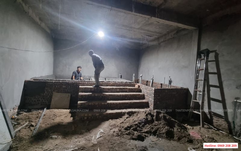 Thi công bể sục nóng lạnh cho spa tại Ân Thi, Hưng yên