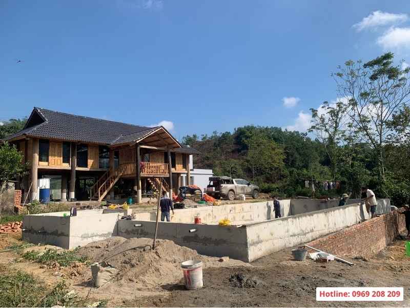 Thi công bể bơi homestay tại Hoà Bình