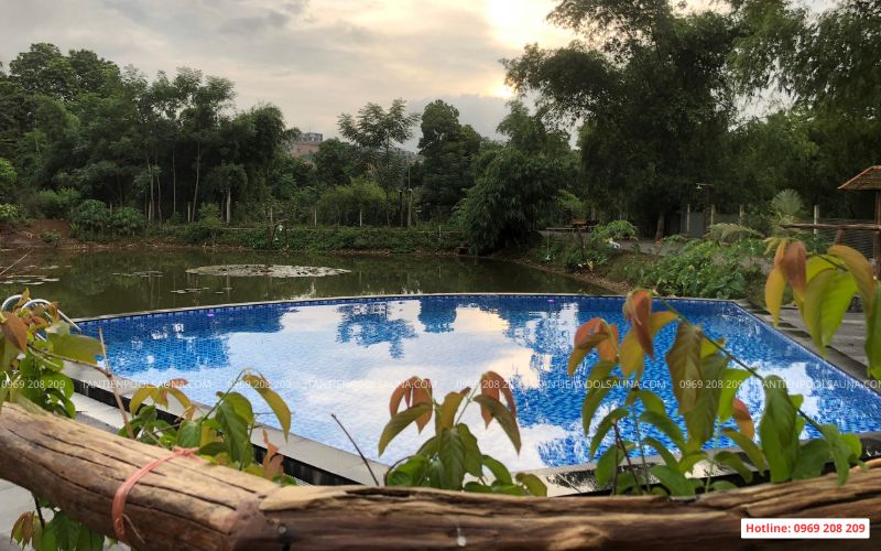 Thi công bể bơi homestay Viet Retreat 