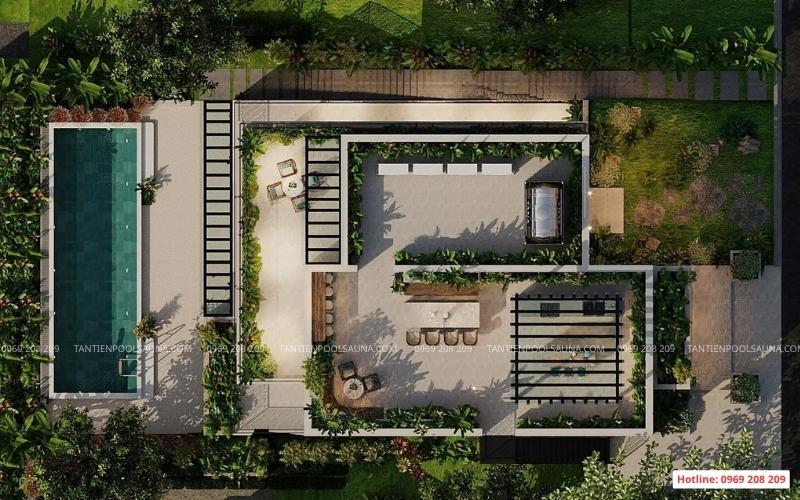 Phối cảnh dự án bể bơi viila ivory lương sơn, Hòa Bình