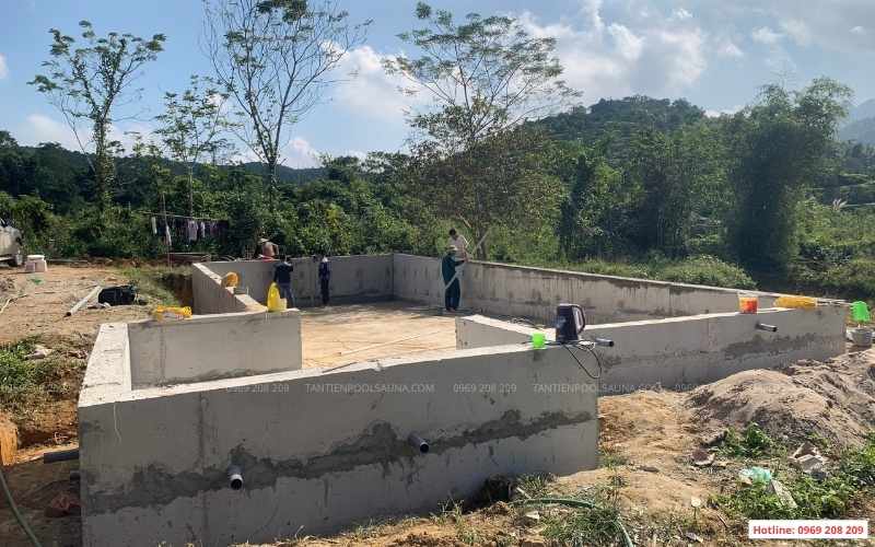 Thi công bể bơi homestay tại Hòa Bình
