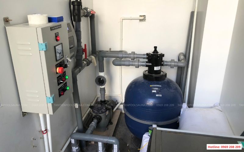 Phòng máy vận hành bể bơi gia đình Hải Phòng