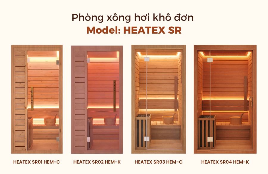 Bộ sưu tập phòng xông hơi khô Heatex SR của Tân Tiến