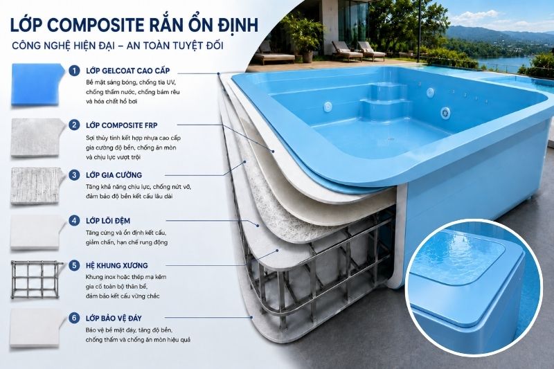 Bể bơi nhựa composite - Công nghệ hiện đại | Tân Tiến thi cong be boi nhua composie cong nghe hien dai 11