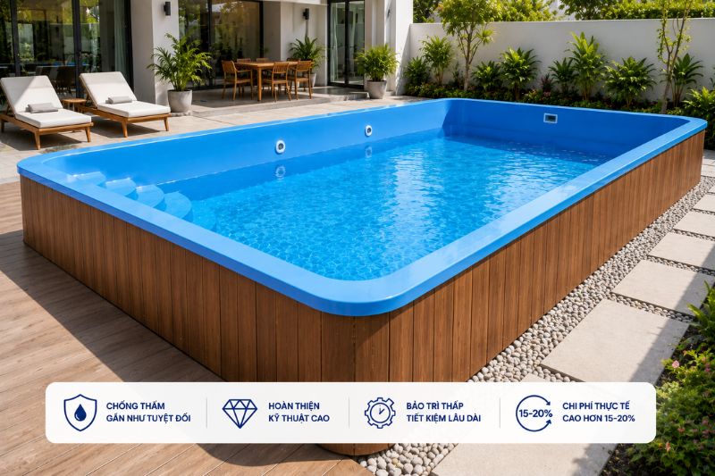 Bể bơi nhựa composite - Công nghệ hiện đại | Tân Tiến Ưu điểm của bể bơi nhựa composite