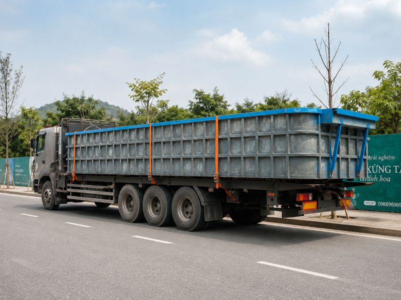 Vận chuyển bể bơi nhựa composite đúc sẵn