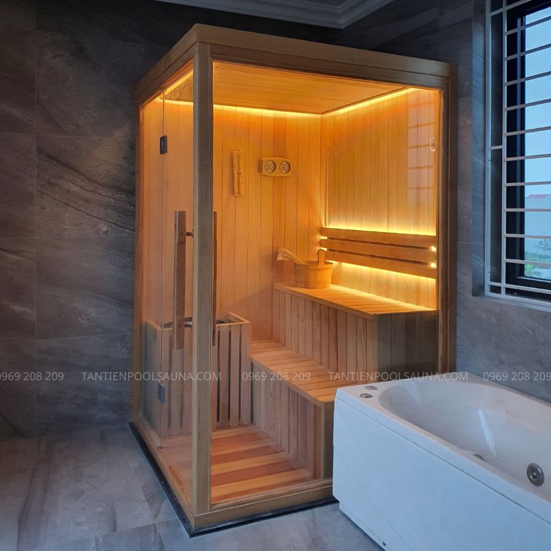 Gỗ thông Mỹ không mắt cao cấp Phòng xông hơi gỗ Mỹ gia đình tại Bắc Ninh