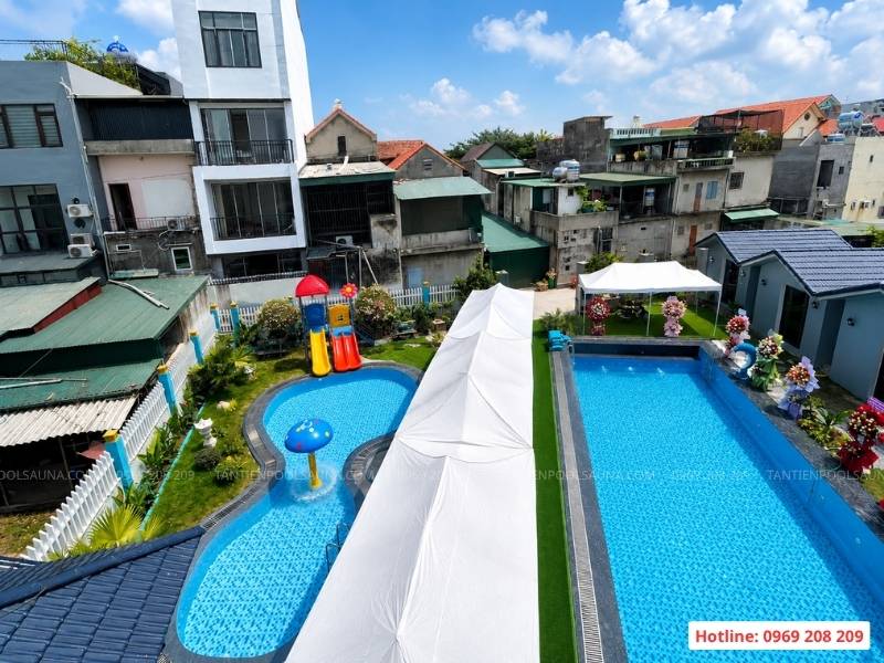 Bể bơi điện phân muối là gì? Cấu tạo, nguyên lý hoạt động, ưu nhược điểm và chi phí đầu tư Thi công cụm bể bơi kinh doanh xuân quý tại Đông Triều, Quảng Ninh