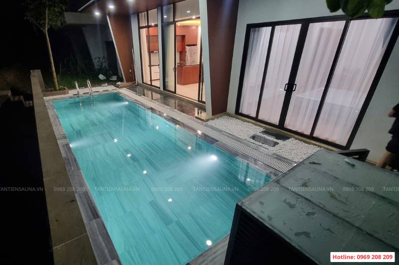 Thi công bể bơi gia đình trọn gói: Báo giá, quy trình và kinh nghiệm thực tế Bể bơi villa gia đình tại Ivory Lương Sơn, Hòa Bình