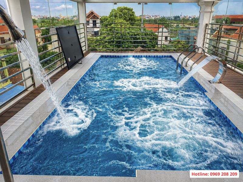 Bể bơi trên sân thượng: Những điều cần biết trước khi thiết kế và thi công Bể bơi tầng thượng cao cấp tại Hưng Yên