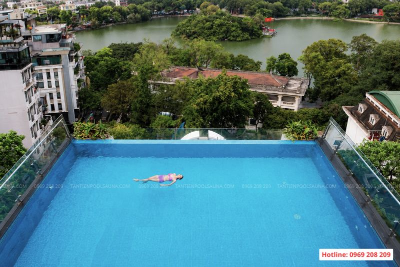 Bể bơi trên sân thượng: Những điều cần biết trước khi thiết kế và thi công Thi công bể bơi trên sân thượng - Tân Tiến