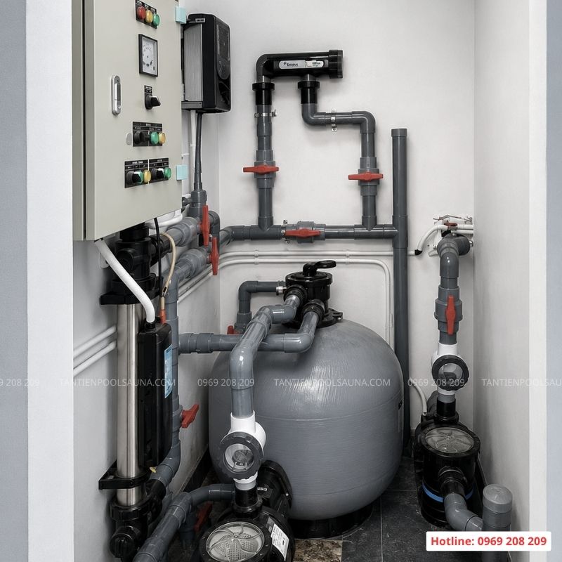 Thiết bị bể bơi Emaux – Giải pháp thiết bị hồ bơi cao cấp và đồng bộ Phòng máy bể bơi gia đình thiết bị Emaux