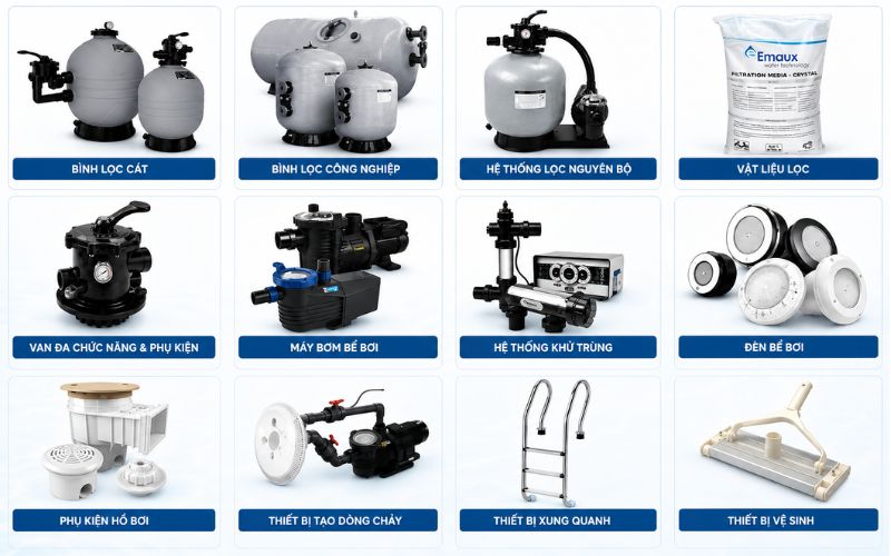 Thiết bị bể bơi Emaux – Giải pháp thiết bị hồ bơi cao cấp và đồng bộ Thiết bị bể bơi Emaux hongkong