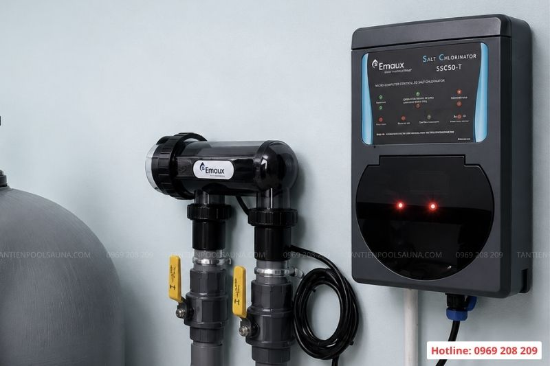 Thiết bị bể bơi Emaux – Giải pháp thiết bị hồ bơi cao cấp và đồng bộ Thiết bị khử trùng bể bơi - điện phân muối