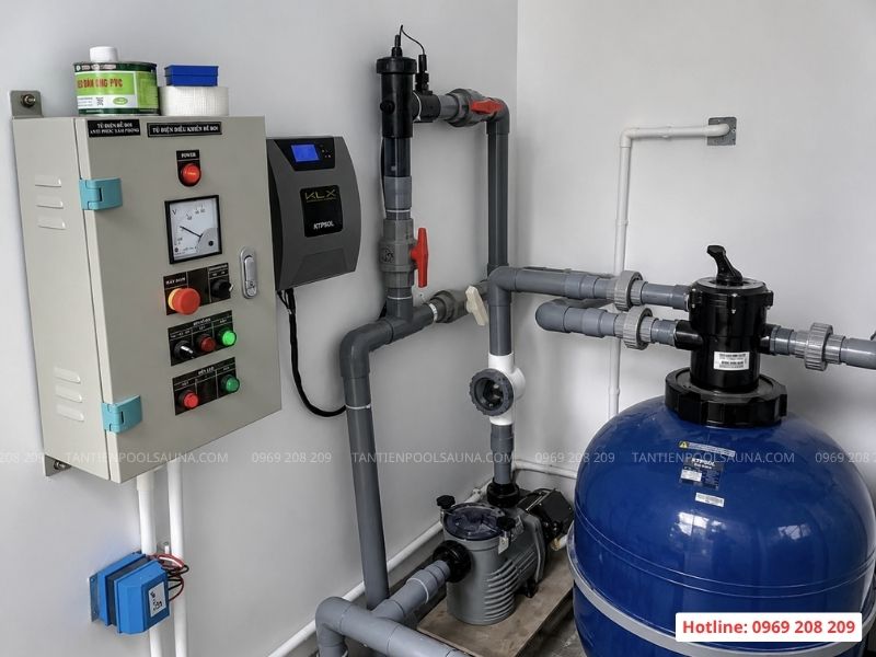 Thiết bị bể bơi gia đình gồm những gì? Tư vấn lựa chọn phù hợp Phòng máy bể bơi gia đình sử dụng thiết bị Kripsol