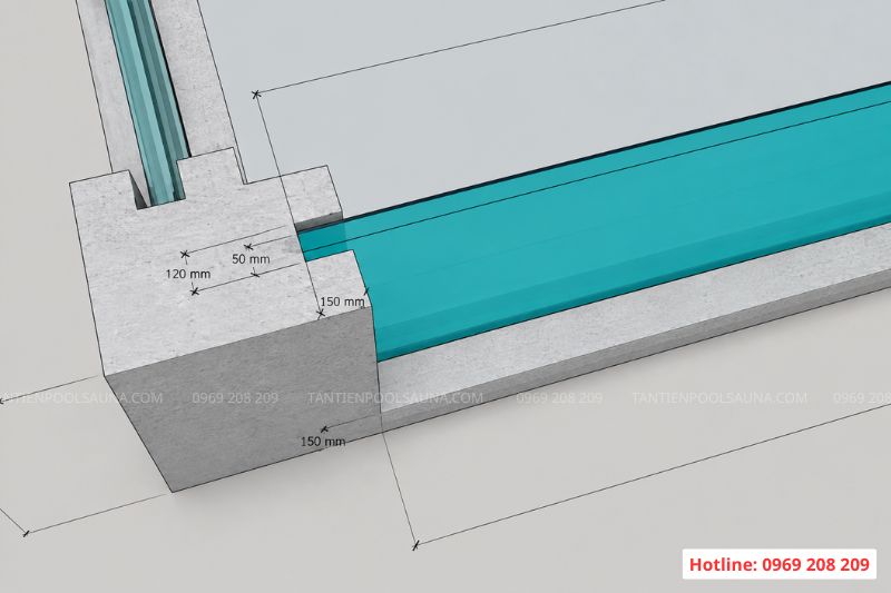 Bản vẽ bể sử dụng 2 vách acrylic 