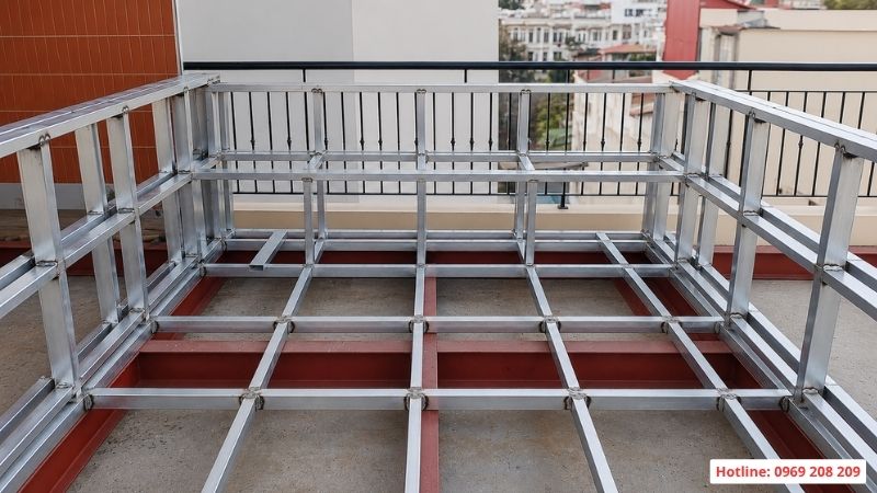 Khung thép 2 lớp của bể bơi composite