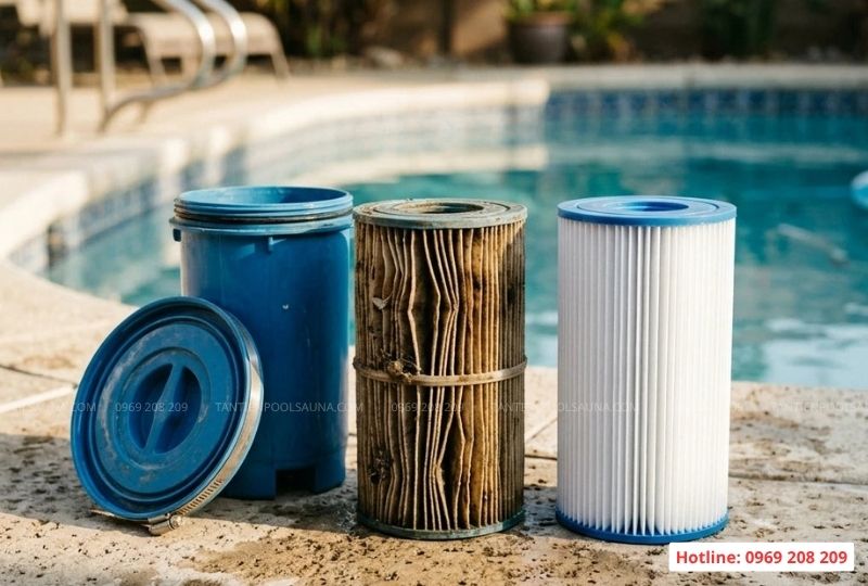 Thay thế lõi lọc giấy của bình lọc cartridge
