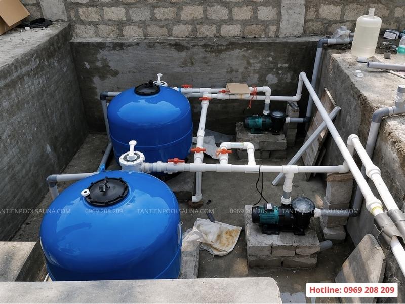 Phòng máy âm sử dụng bình lọc van ngang