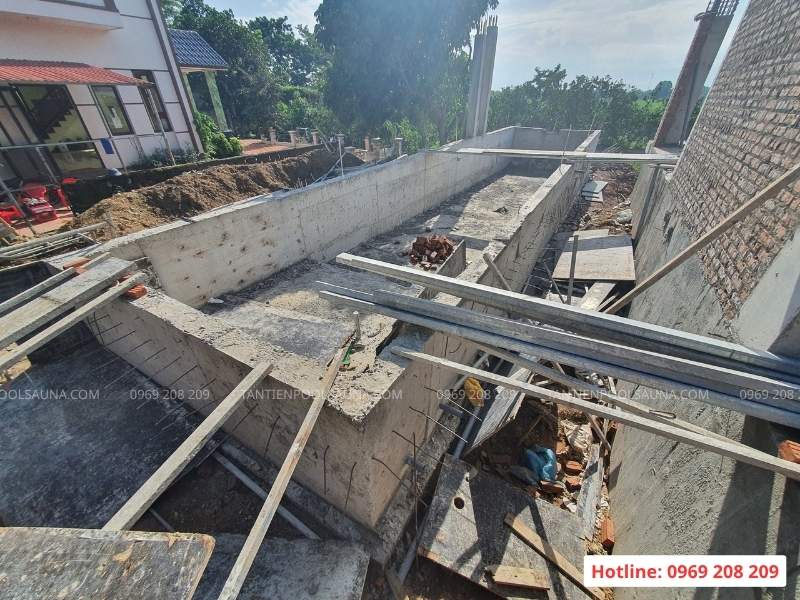 Cách làm hồ bơi tại nhà và hồ bơi mini Bể bơi bê tông cốt thép gia đình- Bắc Giang
