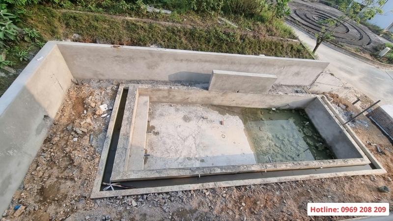 Cách làm hồ bơi tại nhà và hồ bơi mini Hoàn thiện đổ bê tông, chống thấm