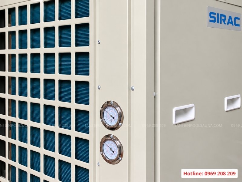 Cận cảnh thiết bị gia nhiệt Heatpump 