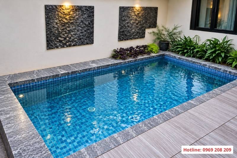 Cải tạo hồ cá Koi thành bể bơi: Những vấn đề kỹ thuật cần lưu ý Bể bơi sau khi cải tạo từ hồ cá koi