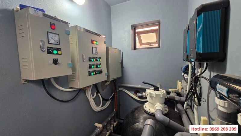 Phòng máy vận hành bể bơi