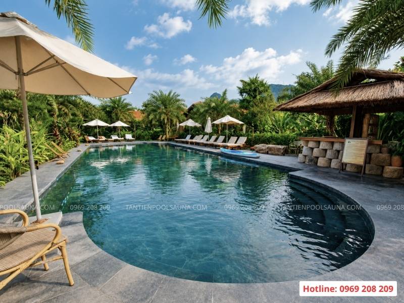 Thi công bể bơi homestay tại Thung Nham