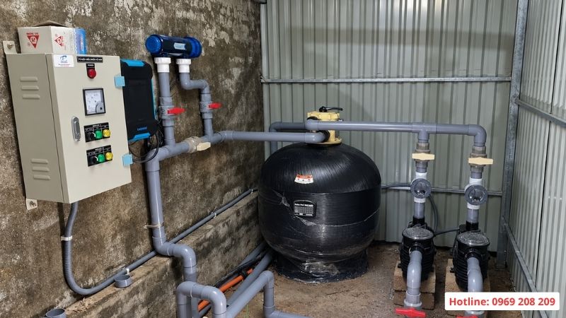 Phòng máy vận hành bể bơi