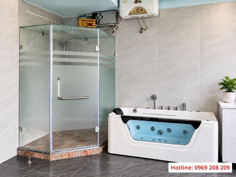 Phòng xông hơi ướt Ruby 5 góc và bồn tắm massage tại Bắc Ninh Lắp đặt phòng xông hơi ướt Bắc Ninh