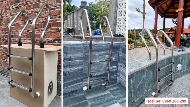 Thang bể bơi 3 bậc SF315 Thang bể bơi 3 bậc inox