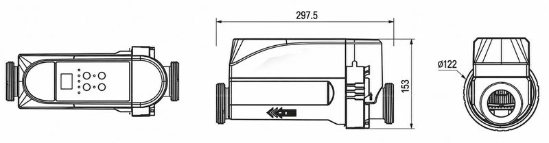 Bộ điện phân muối Laswim EC Plus Kích thước chung của bộ điện phân muối EC plus