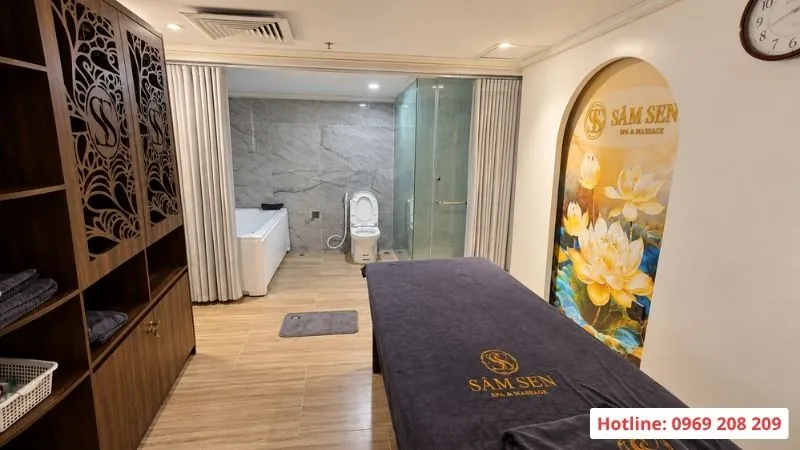 Hoàn thiện hệ thống xông hơi và bồn tắm massage tại Spa Sâm Sen Bắc Ninh PHòng xông hơi ướt spa sâm sen bắc ninh