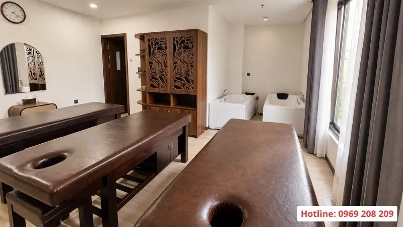 Hoàn thiện hệ thống xông hơi và bồn tắm massage tại Spa Sâm Sen Bắc Ninh Lắp đặt bồn sục massage acrylic