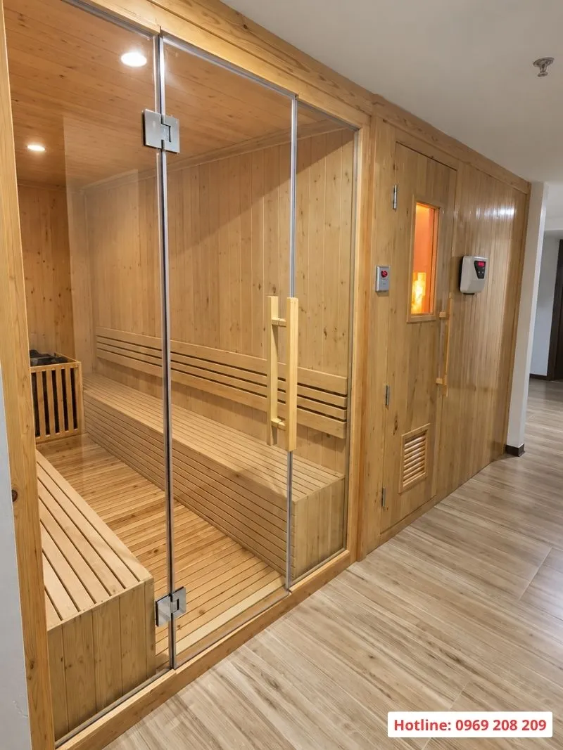 Hoàn thiện hệ thống xông hơi và bồn tắm massage tại Spa Sâm Sen Bắc Ninh Lắp đặt phòng xông hơi khô spa Sâm Sen Bắc Ninh