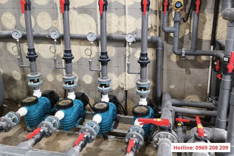 Máy bơm bể bơi AKP series Phòng máy bể bơi ứng dụng bơm AKP
